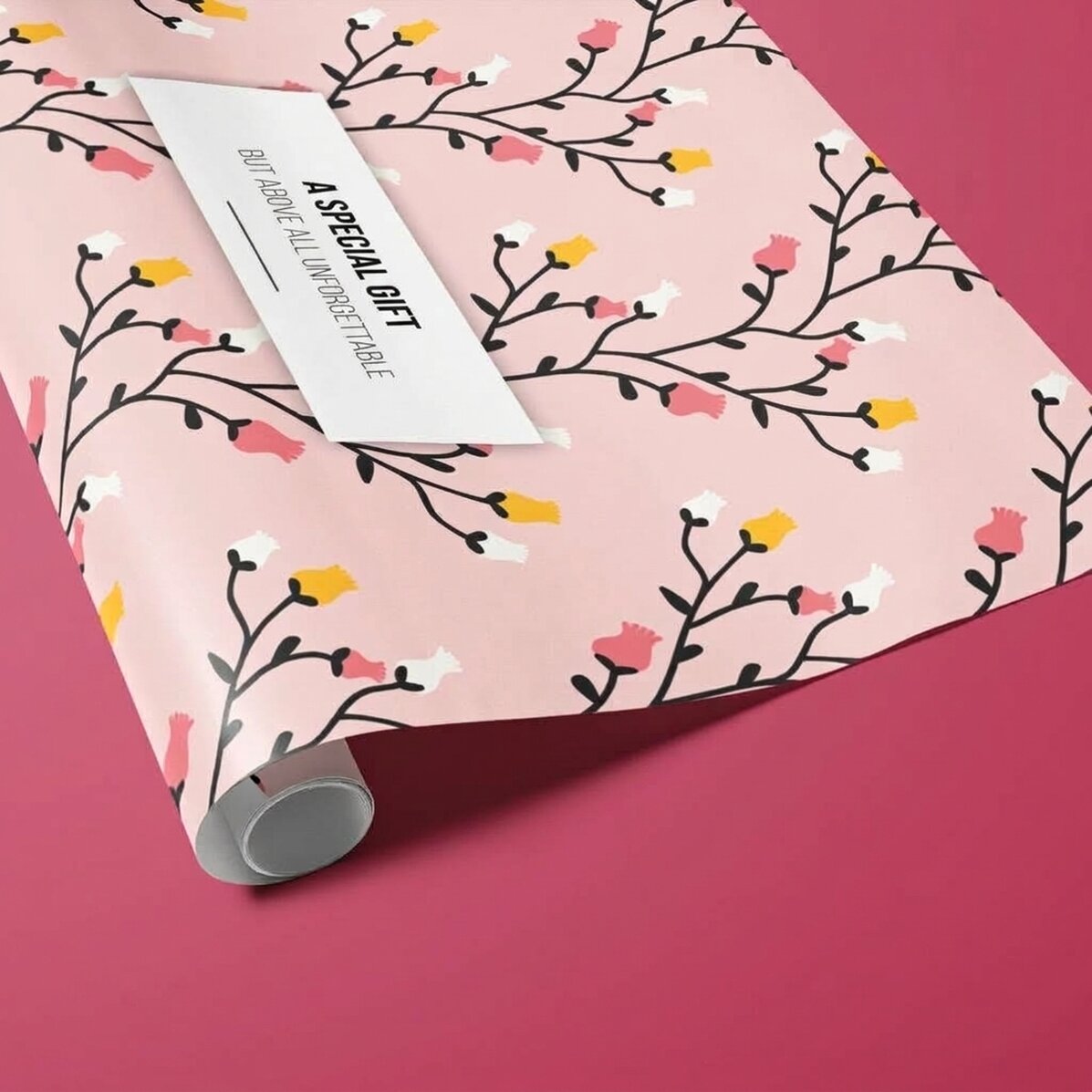 Gepersonaliseerd cadeaupapier met tekst in een kader - Herfstmotief