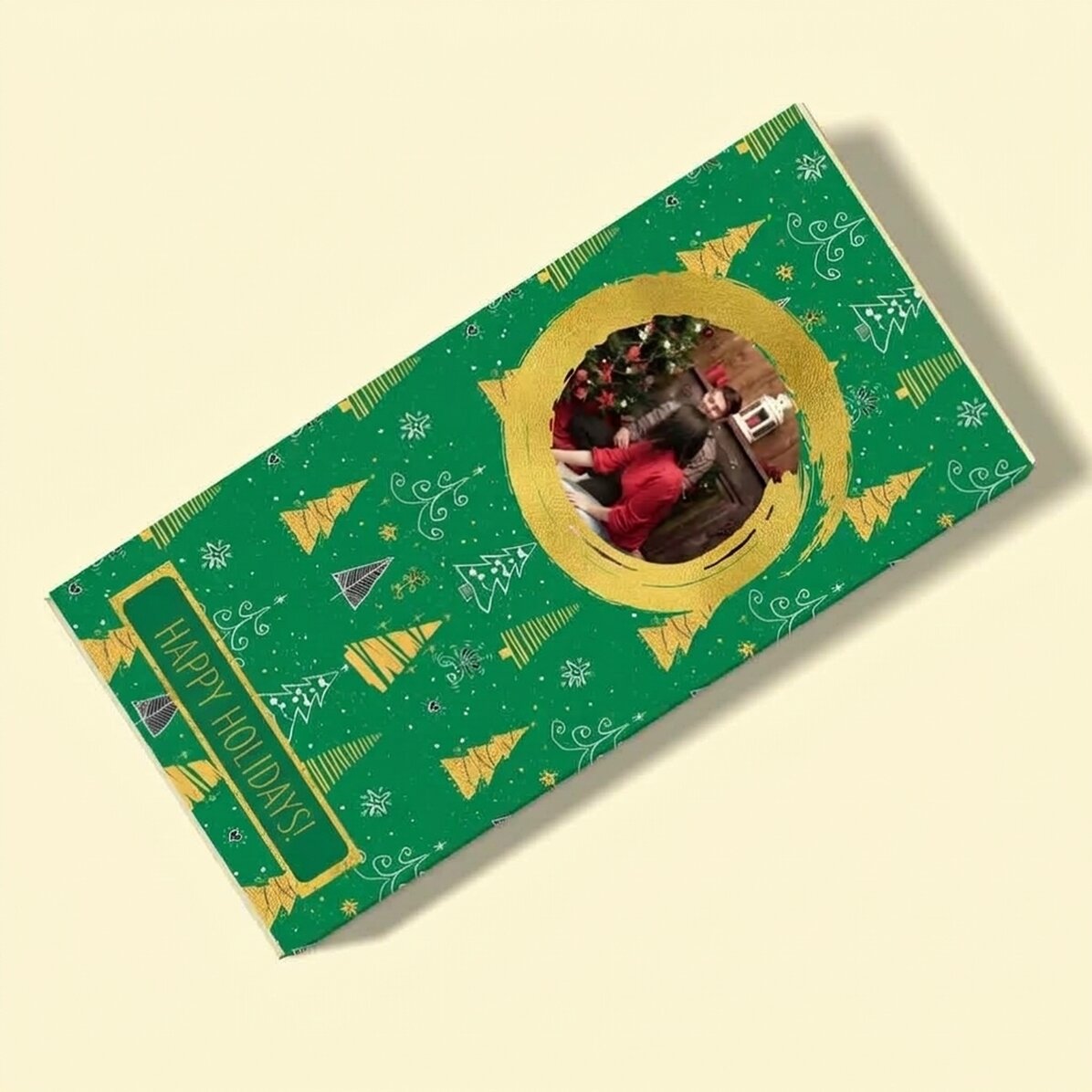 Gepersonaliseerde kerstchocolade - Green Pattern
