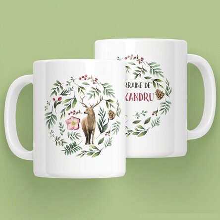 Tasse personnalisée avec un renne pour lui - modèle de Noël