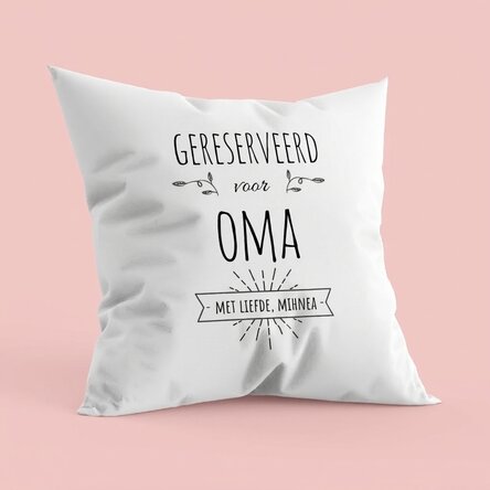 Gepersonaliseerd kussen met tekst - Gereserveerd