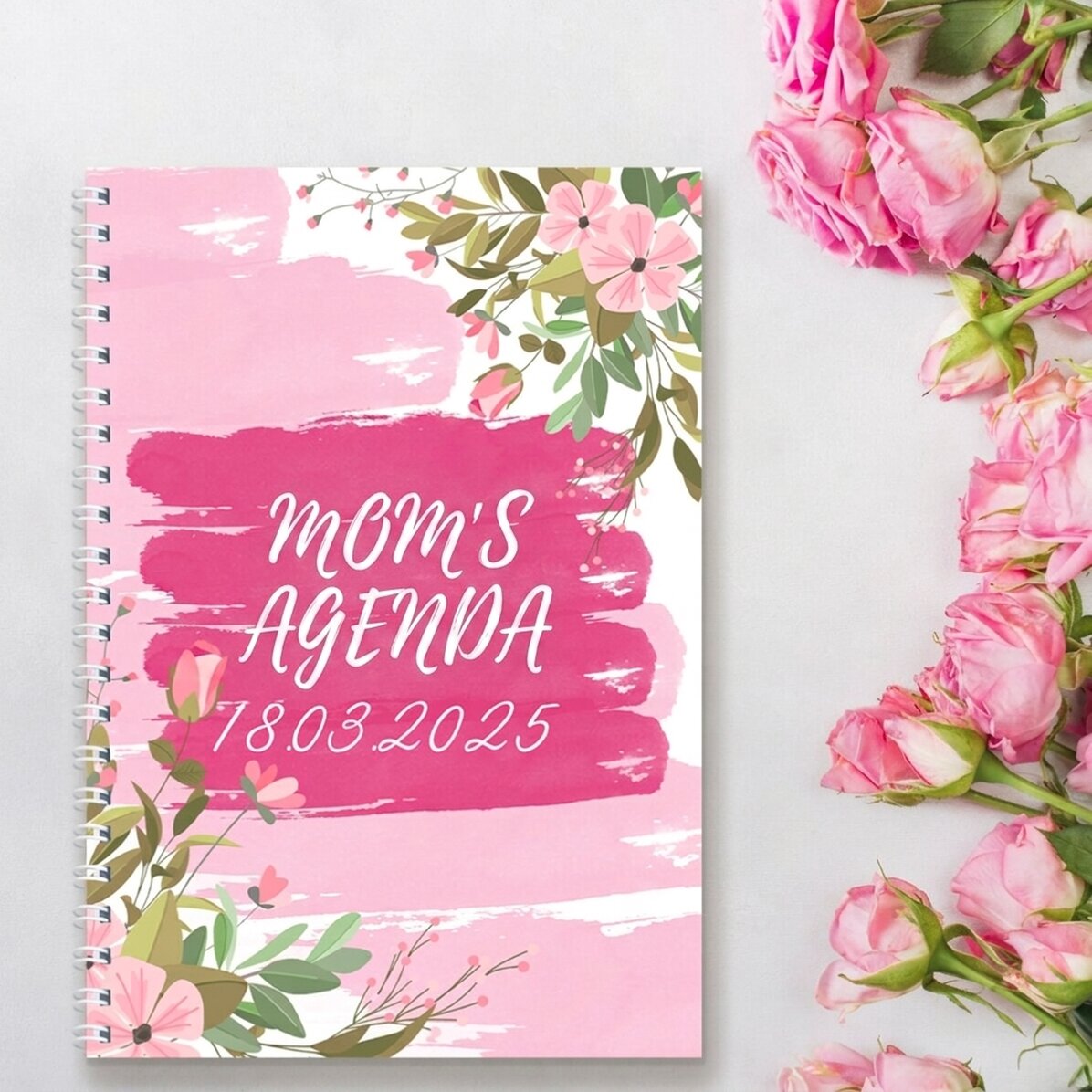 Carnet personnalisé avec des fleurs - L