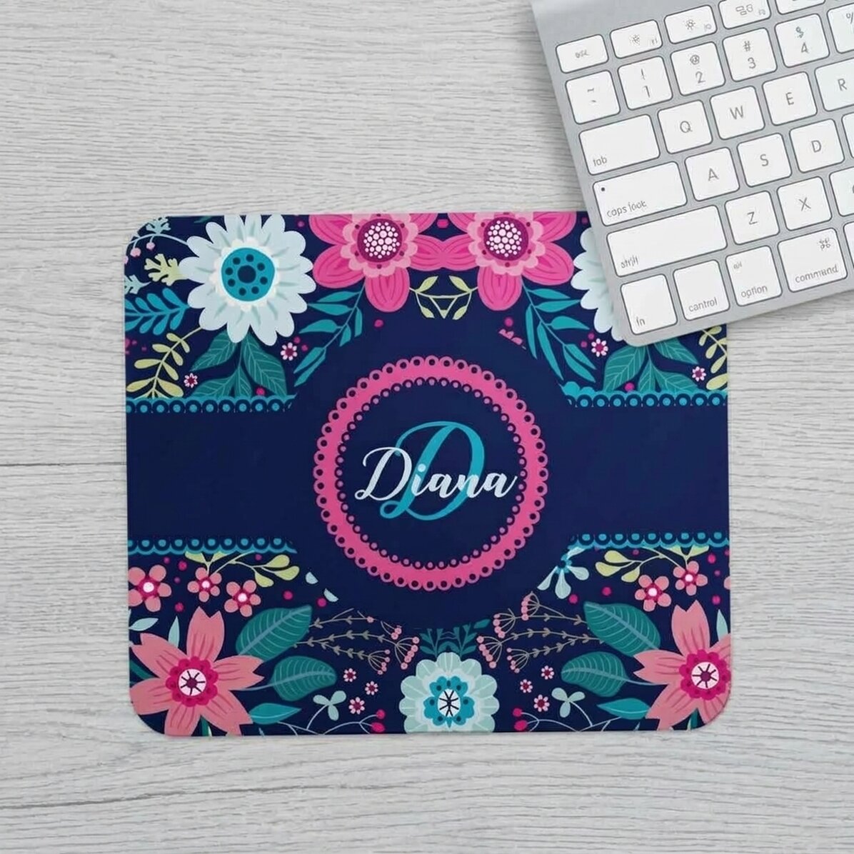Tapis de souris personnalisé avec une initiale et un prénom