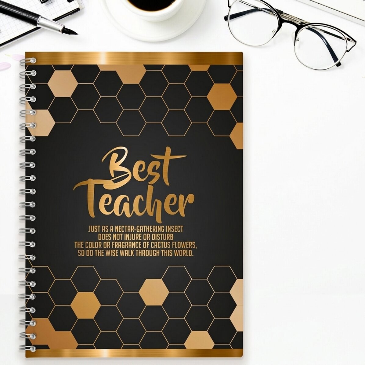 Carnet personnalisé avec inscription - « Best teacher »