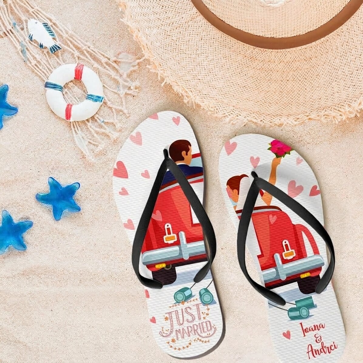 Op maat gemaakte slippers met tekst - Honeymoon