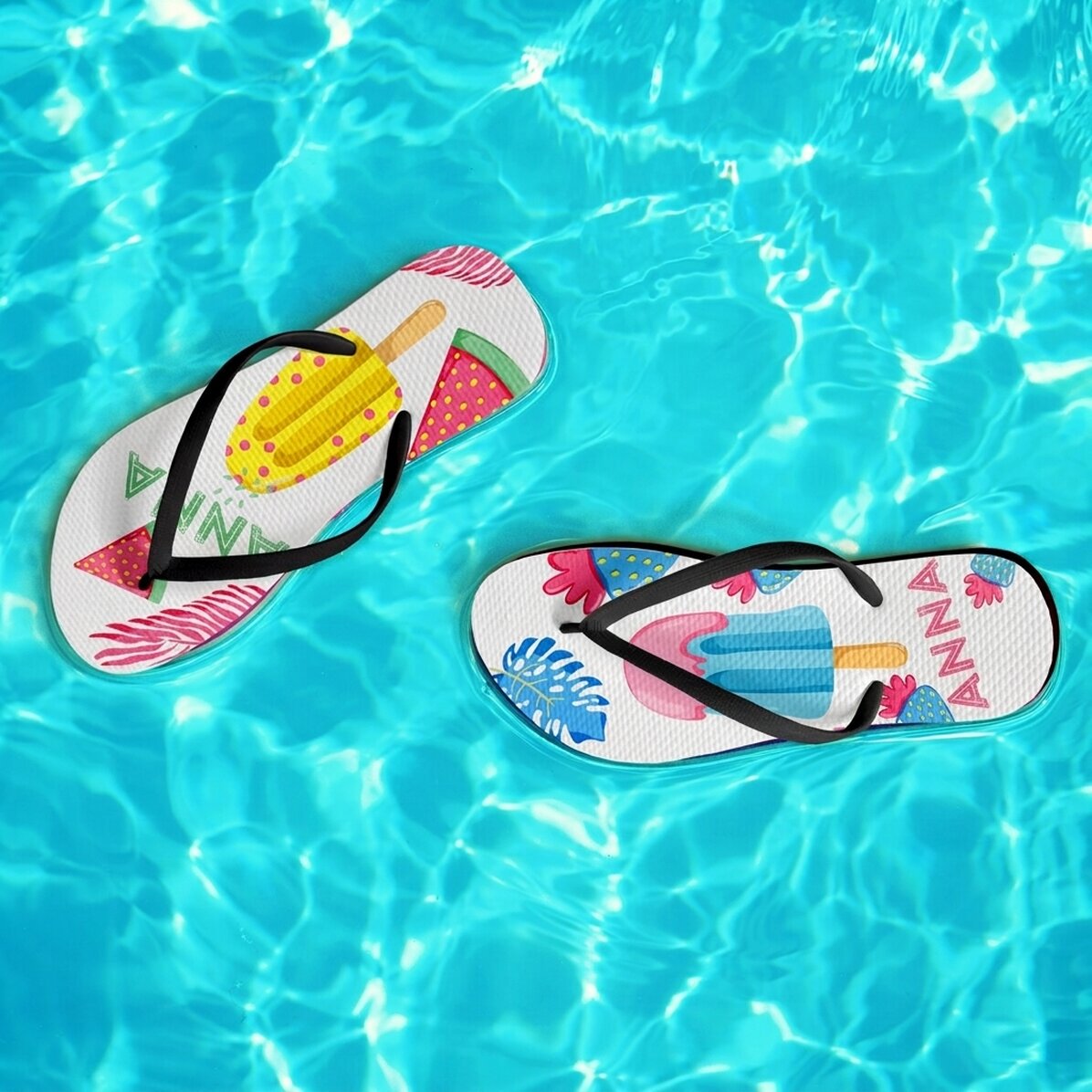 Op maat gemaakte teenslippers met naam - Tropical