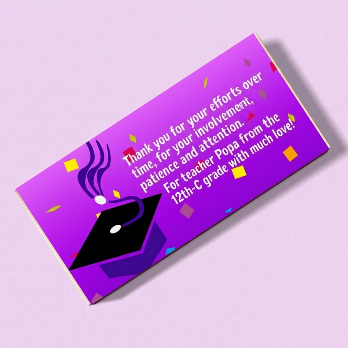 Chocolade met gepersonaliseerde tekst - Afstuderen