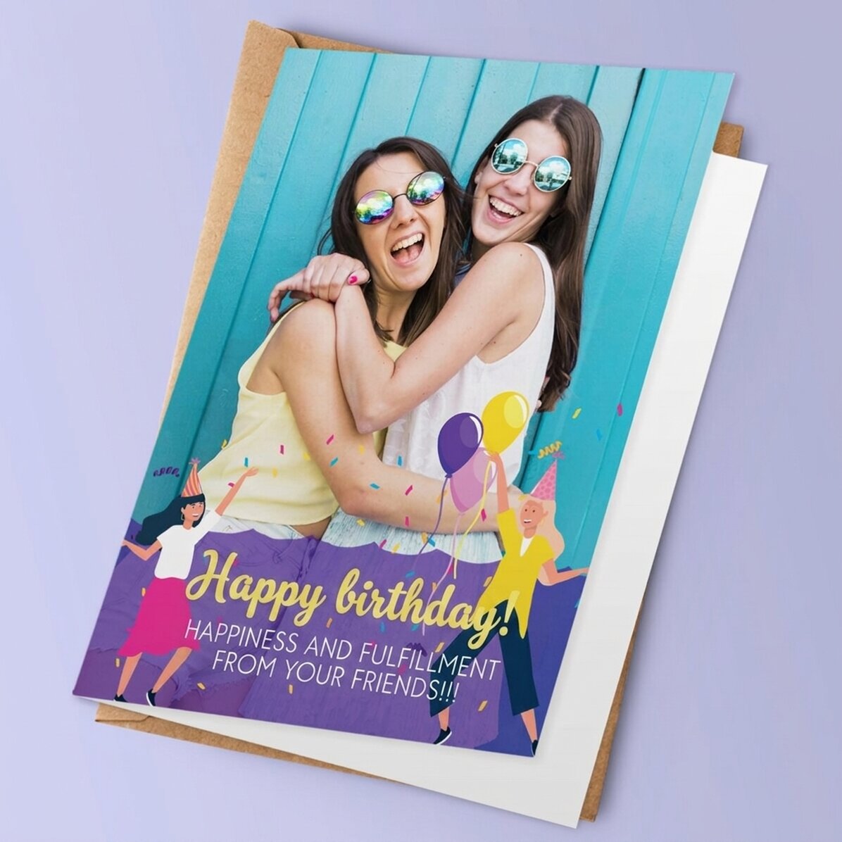 Gepersonaliseerde wenskaart met foto en tekst - Happy Birthday!