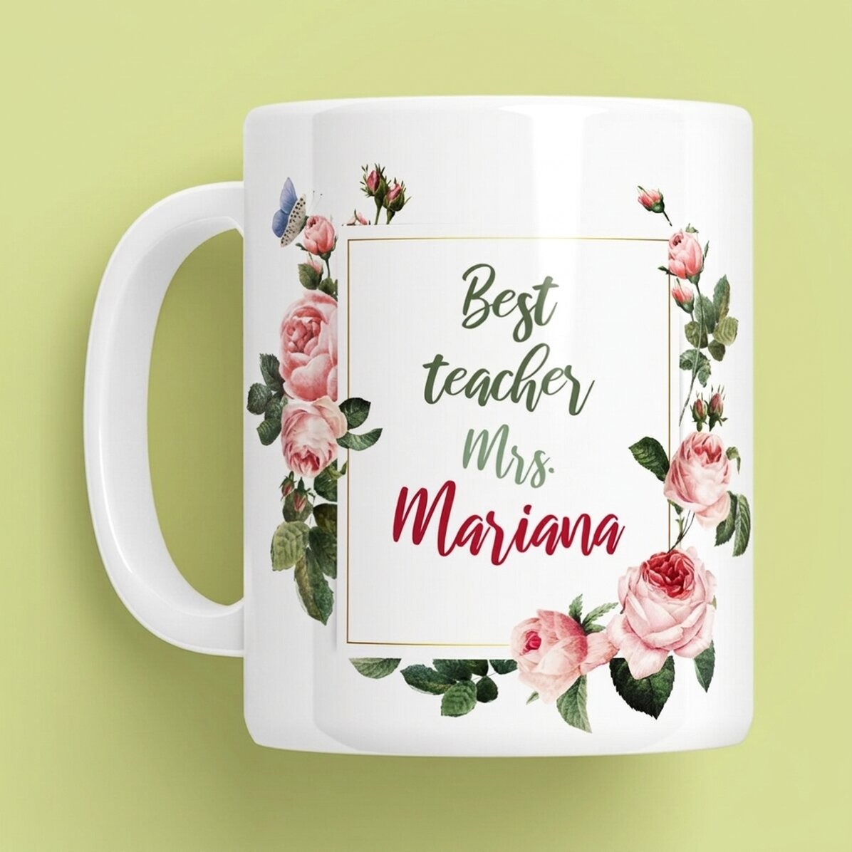 Tasse personnalisée avec inscription - « Best teacher »