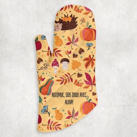 Gant de cuisine personnalisé avec inscription - Bon automne