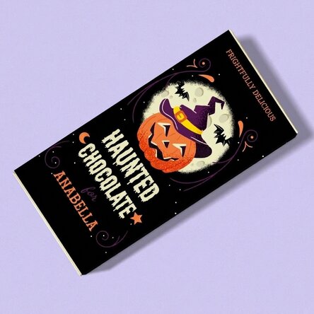 Chocolade met gepersonaliseerde tekst voor Halloween - Spookchocolade