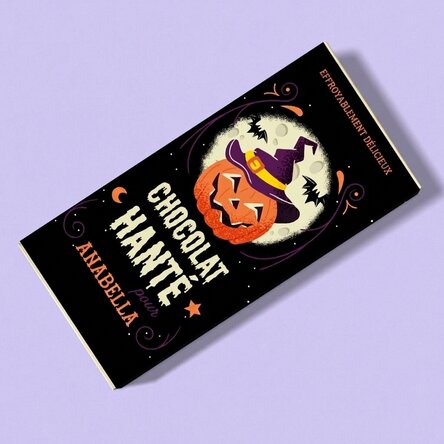 Chocolat personnalisé avec un message pour Halloween - Chocolat hanté