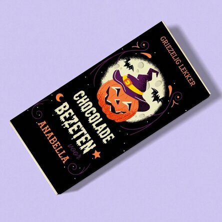 Chocolade met gepersonaliseerde tekst voor Halloween - Spookchocolade