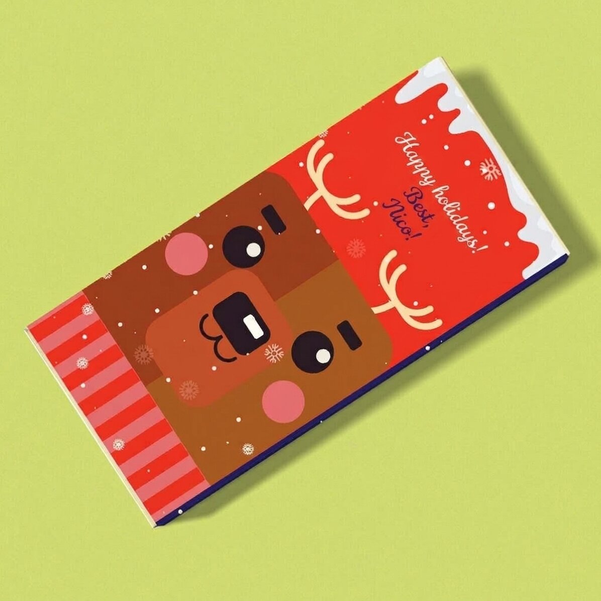 Chocolade met gepersonaliseerde tekst voor Kerstmis - Rudolf