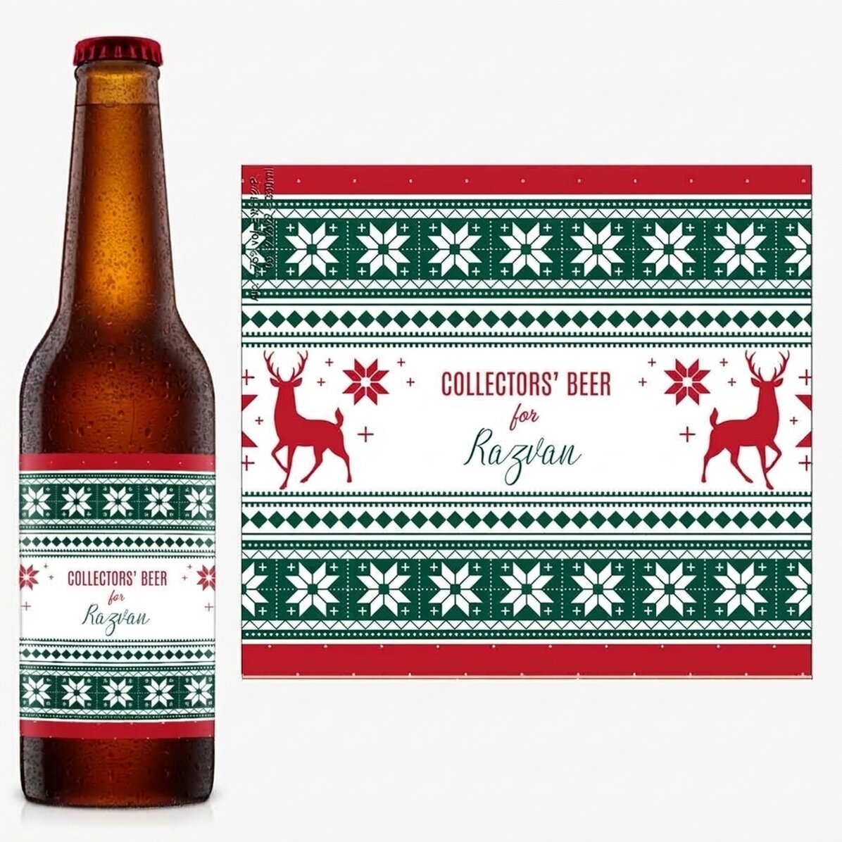 Bier met gepersonaliseerde tekst - Model Reni