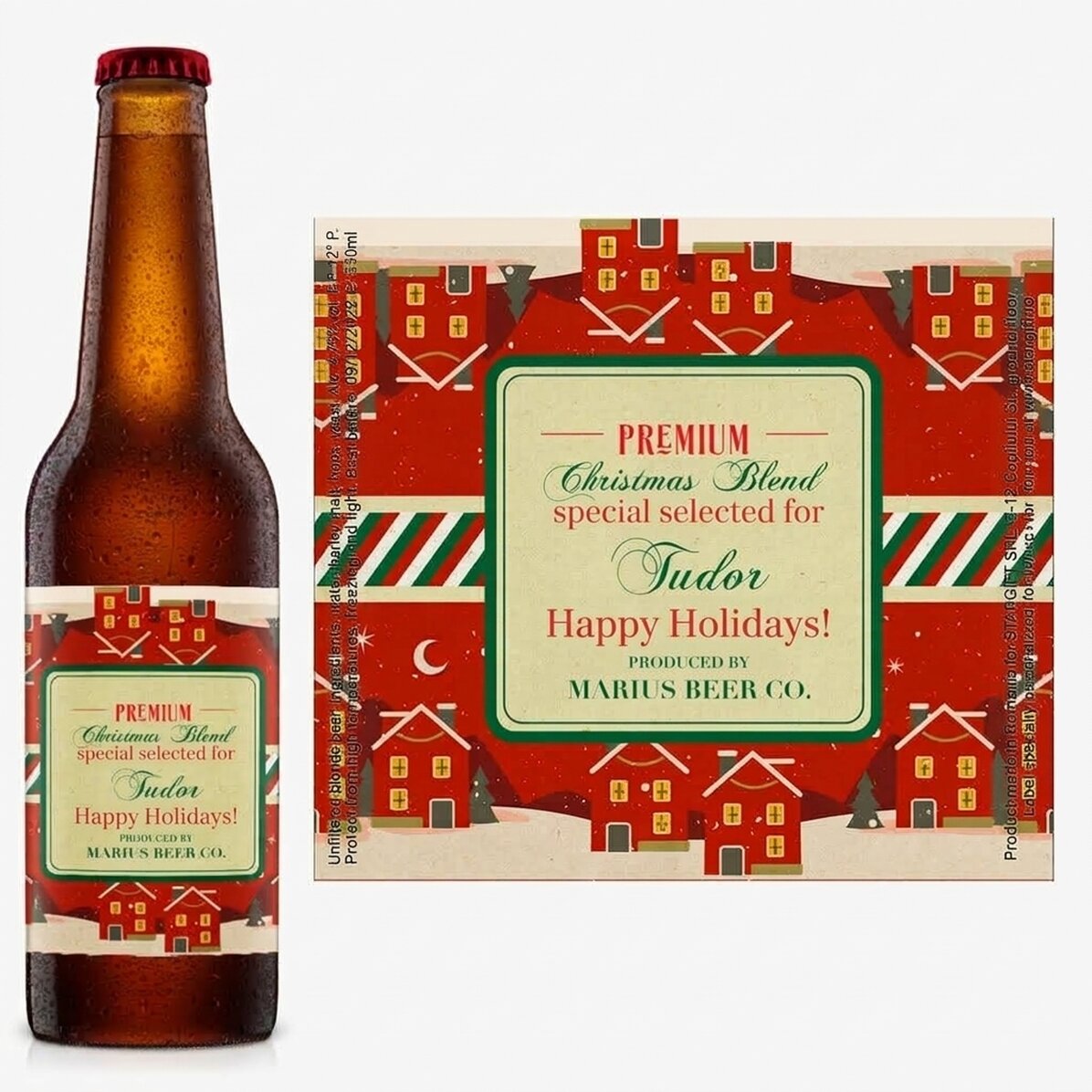 Bière personnalisée avec un texte - Vintage Christmas Blend