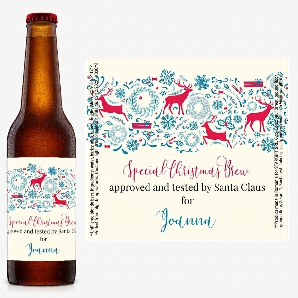 Bier met gepersonaliseerde tekst - Reindeer