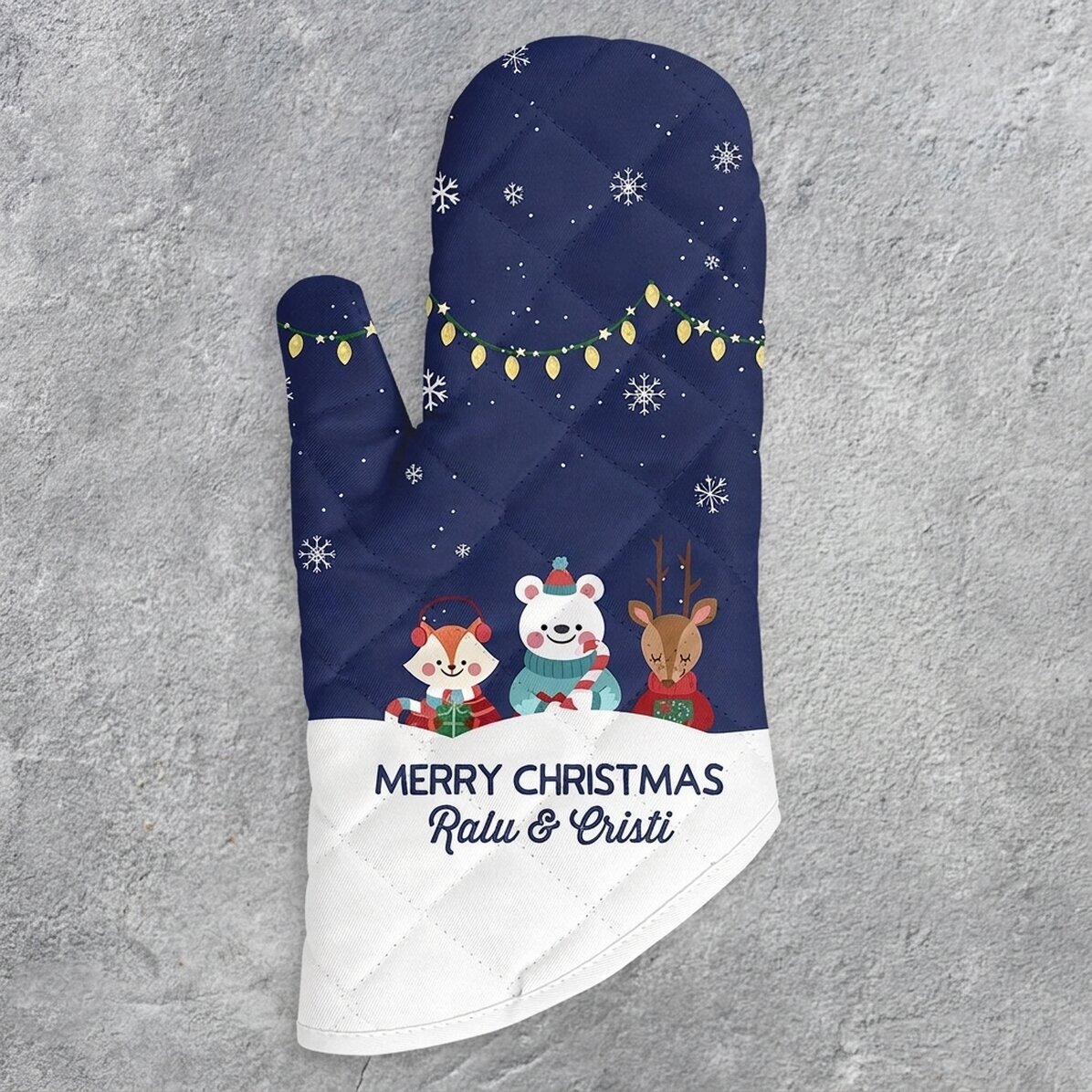 Gant de cuisine personnalisé avec inscription - Christmas Night