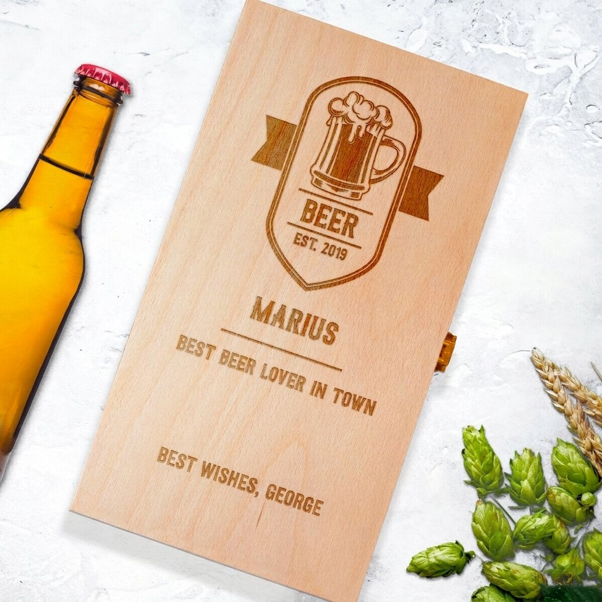 Caisse à bière personnalisée pour trois bouteilles - Best Beer Drinker