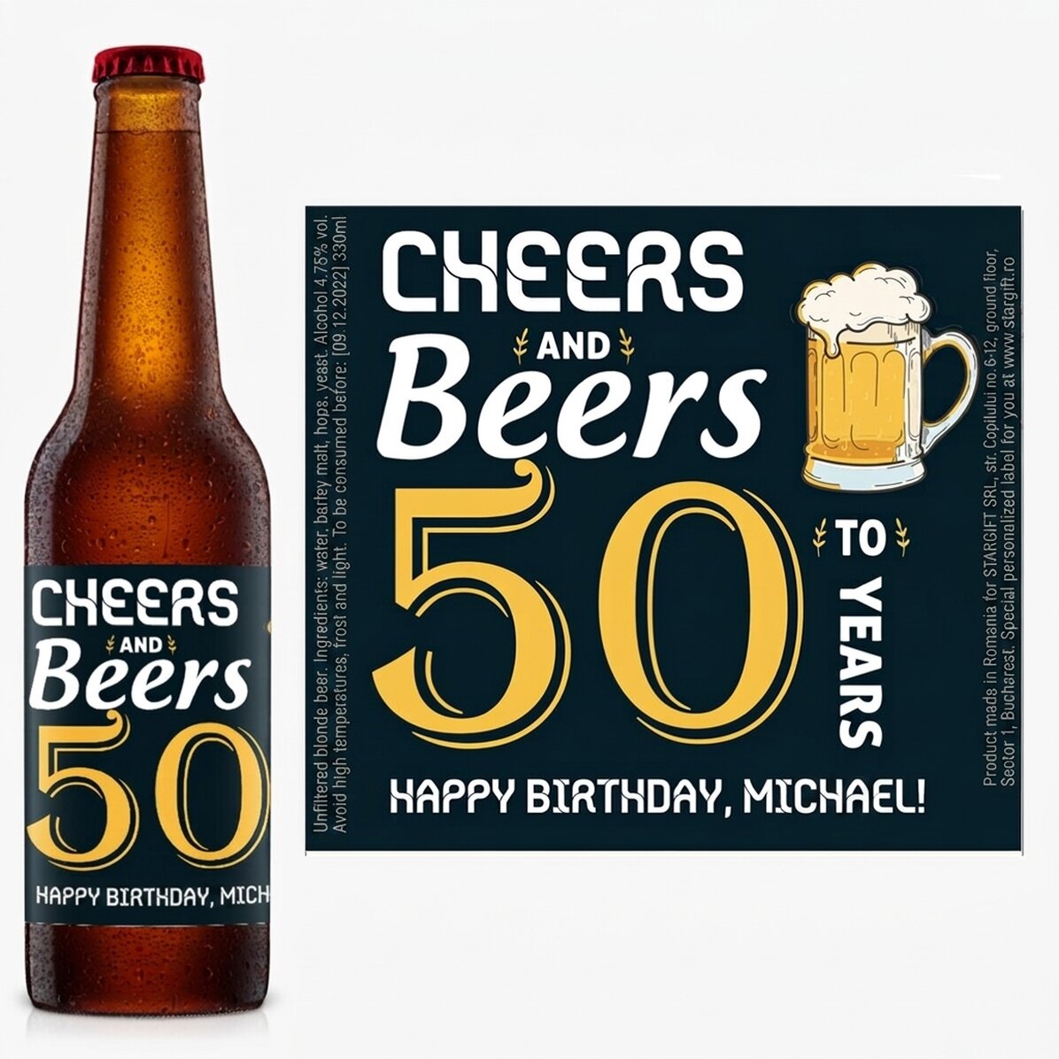Bier met gepersonaliseerde tekst - Cheers