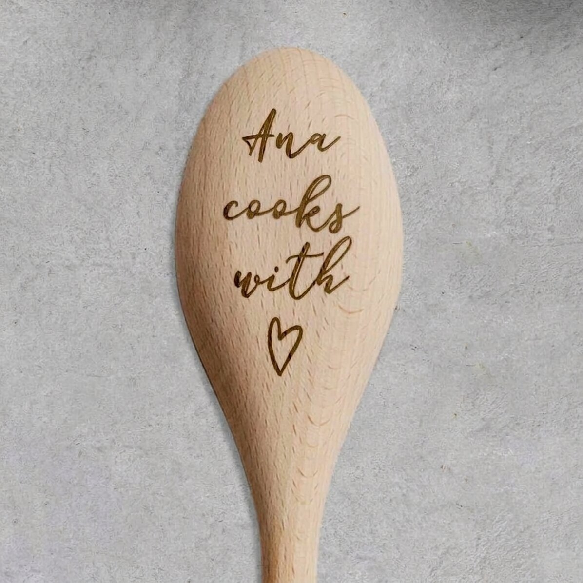 Gepersonaliseerde houten lepel - Cook with love