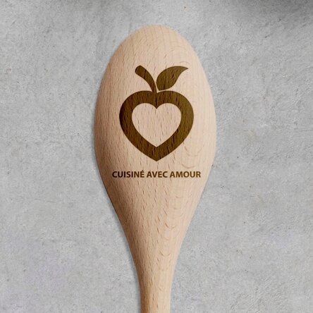 Cuillère en bois personnalisée - Cooked with love