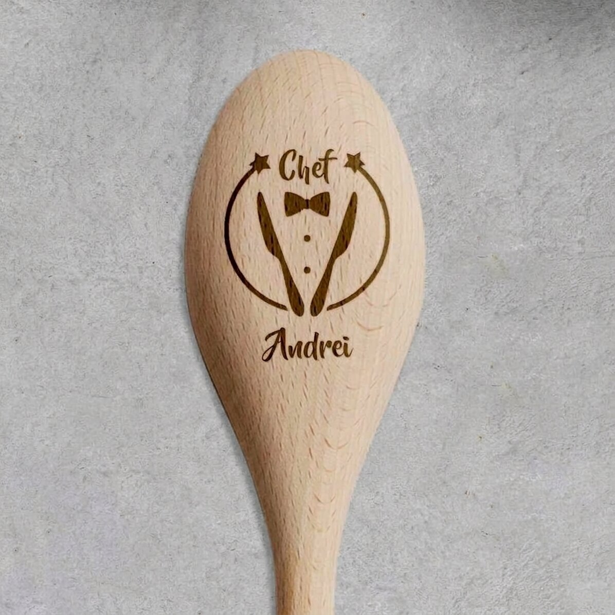 Gepersonaliseerde houten lepel - Chef-kok