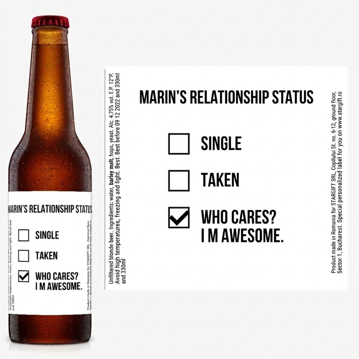 Bier met gepersonaliseerde tekst - I