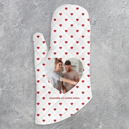 Gant de cuisine personnalisé avec inscription - « Cuisinons ensemble »