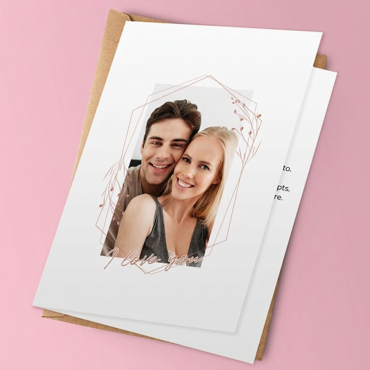 Gepersonaliseerde wenskaart met foto - I love you!