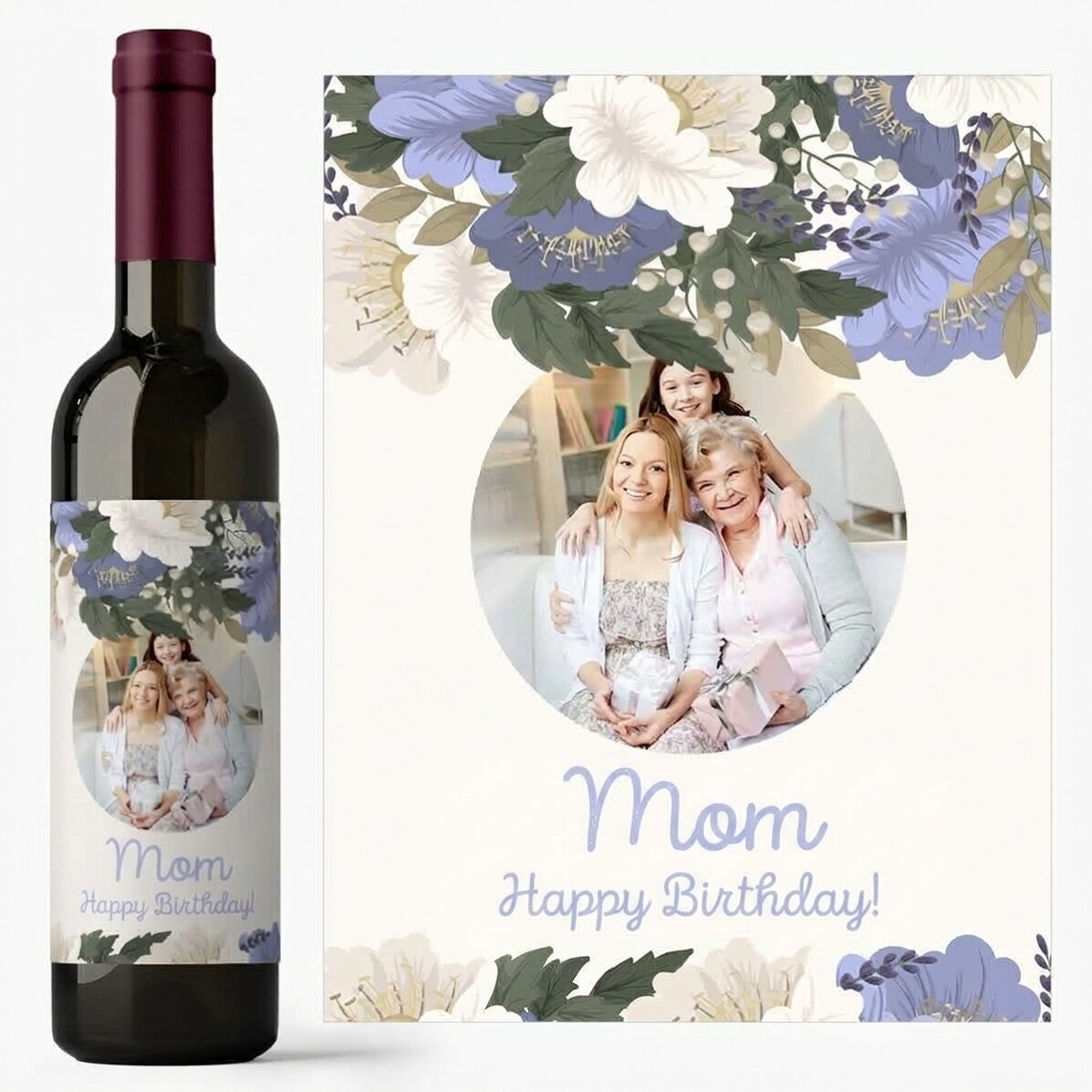 Vin personnalisé avec un message pour la Fête des Mères