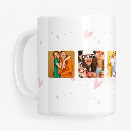 Tasse personnalisée avec 6 photos carrées et le texte « I love You » - Célébrez l