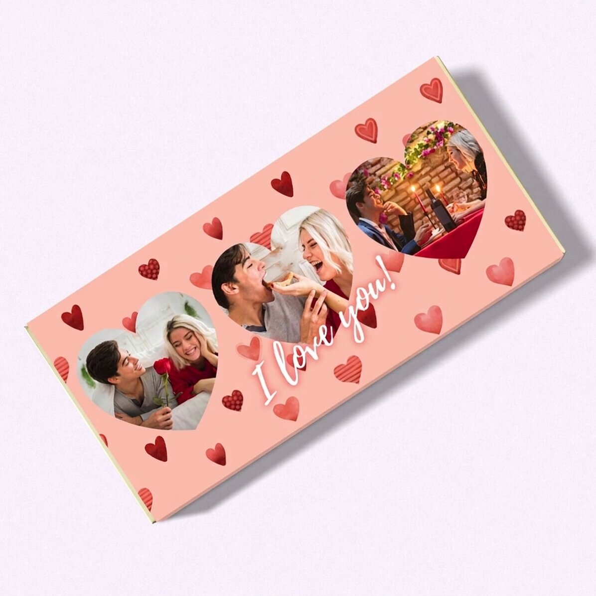 Chocolat personnalisé avec 3 photos - Je t