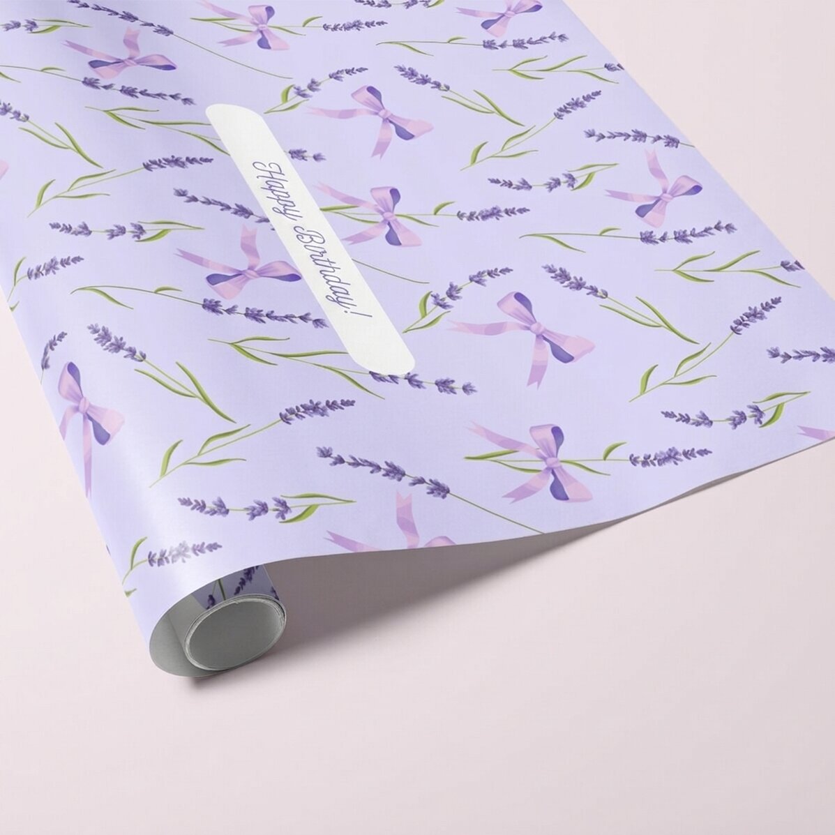 Gepersonaliseerd cadeaupapier met tekst - Lavendel