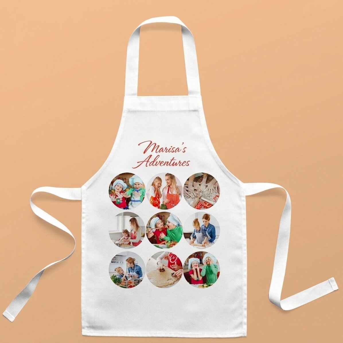 Gepersonaliseerde set voor kinderen met 9 foto’s en tekst - Avonturen in de keuken