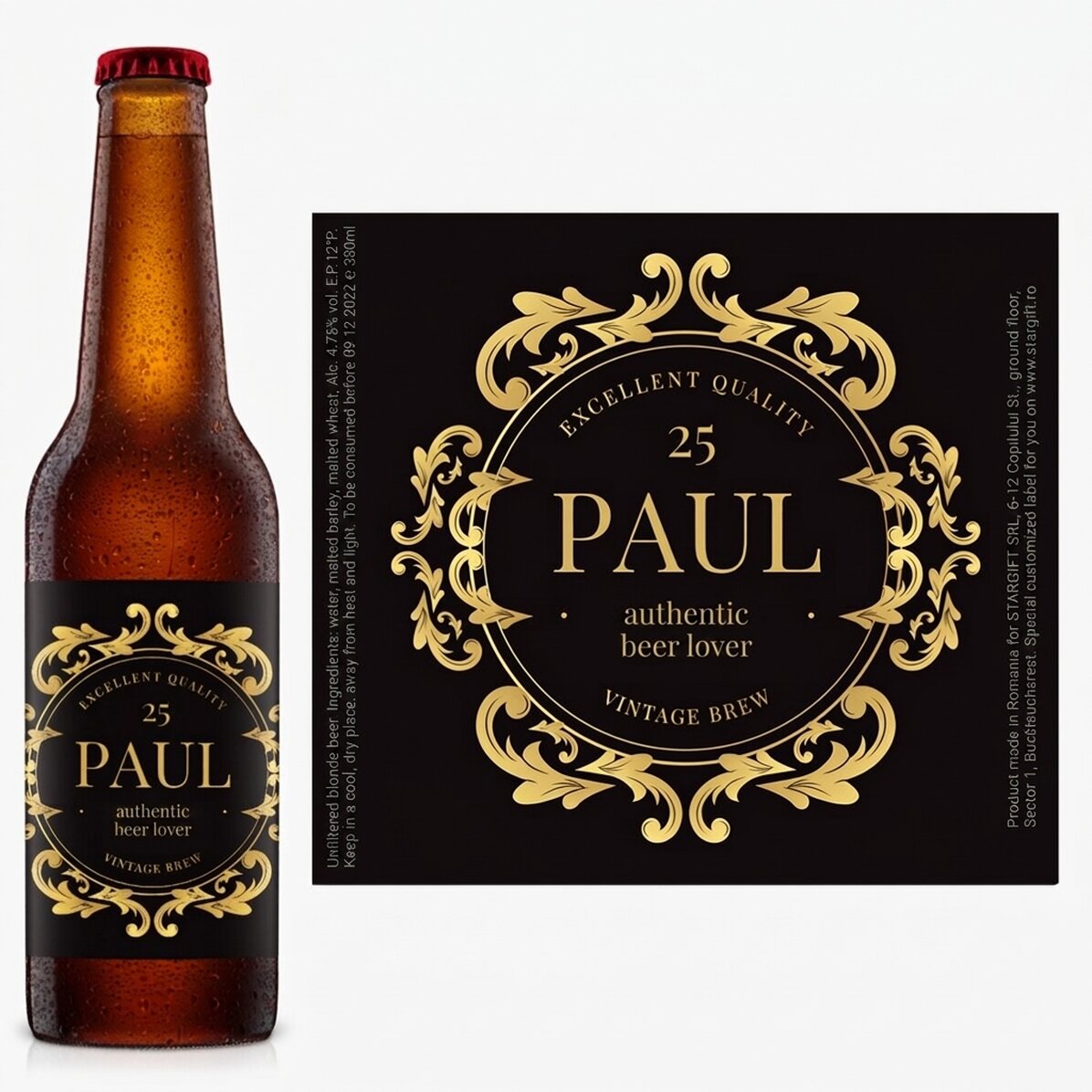 Bière personnalisée avec un texte - Amateur de bière
