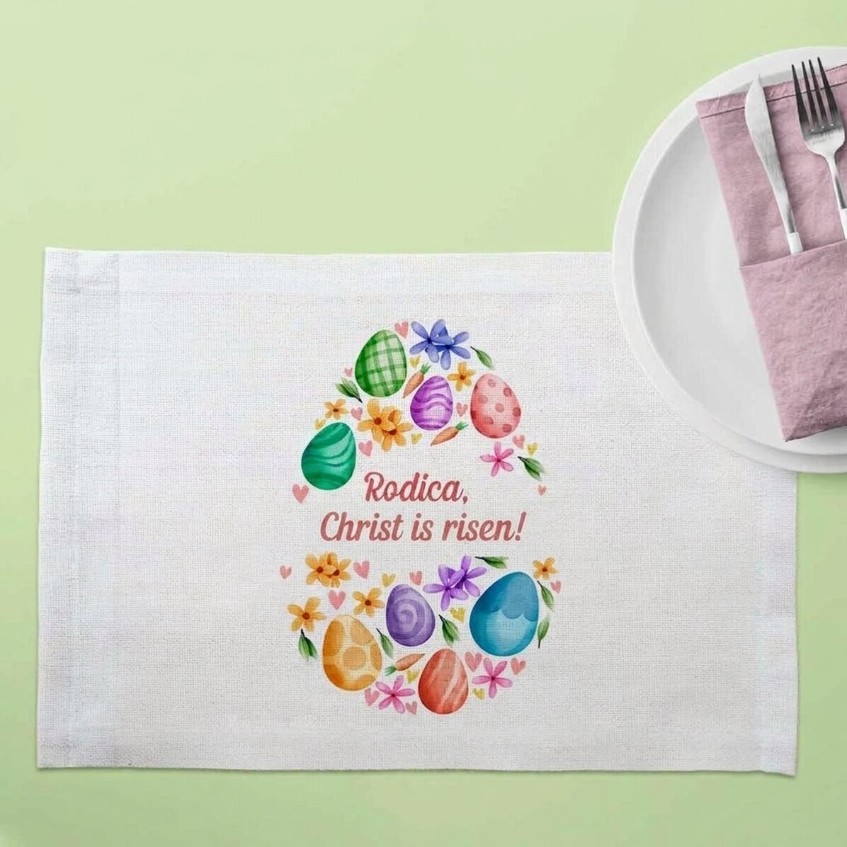 Gepersonaliseerde bordhouder - Christus is opgestaan!