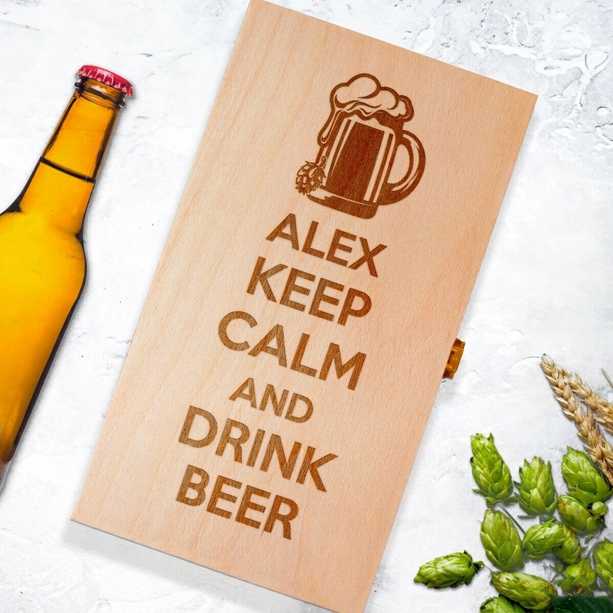 Caisse à bière personnalisée pour trois bouteilles - Keep Calm and Drink Beer