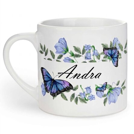 Tasse personnalisée pour enfants avec inscription - Modèle « Papillons »
