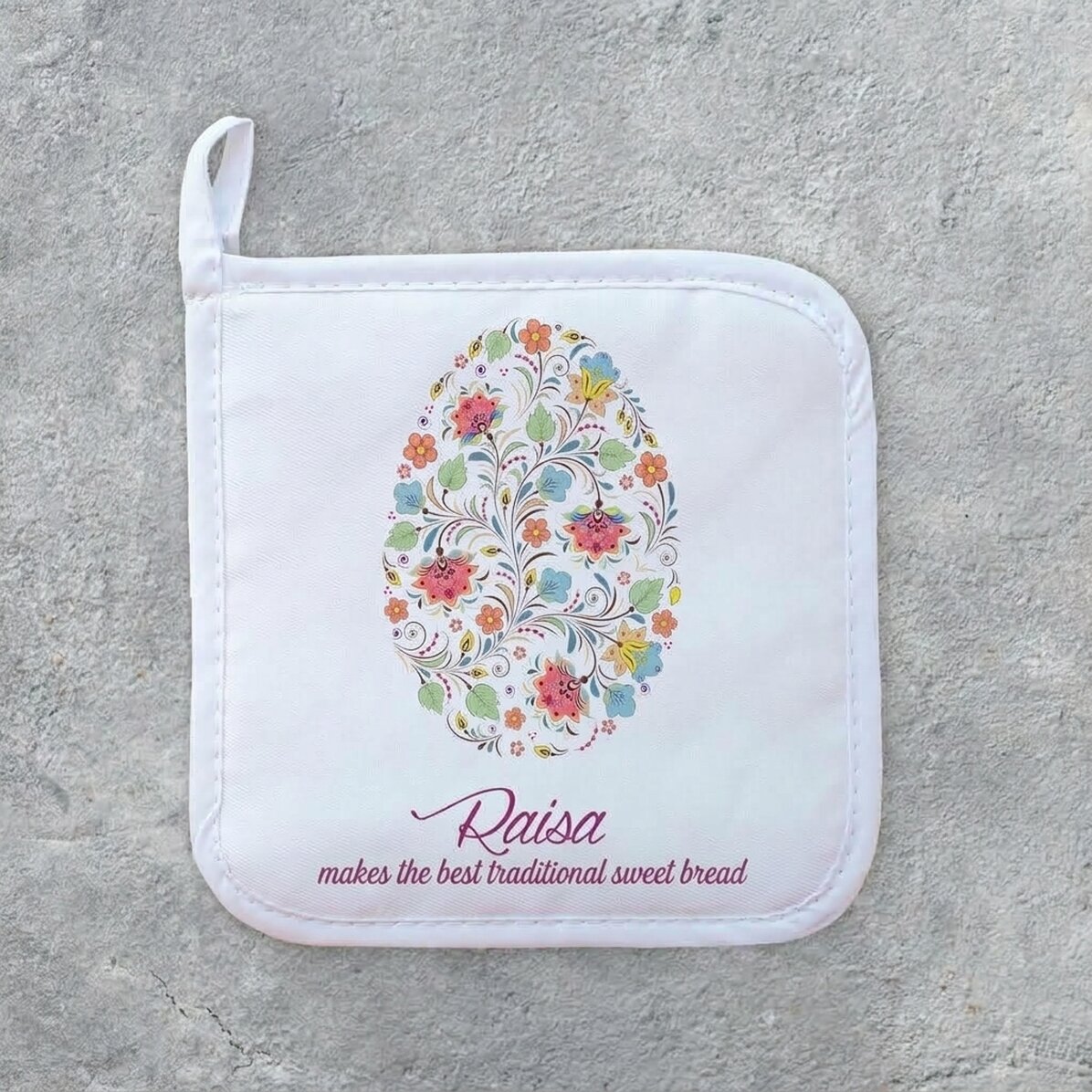 Sous-verre personnalisé pour casserole chaude avec inscription - Joyeuses Pâques