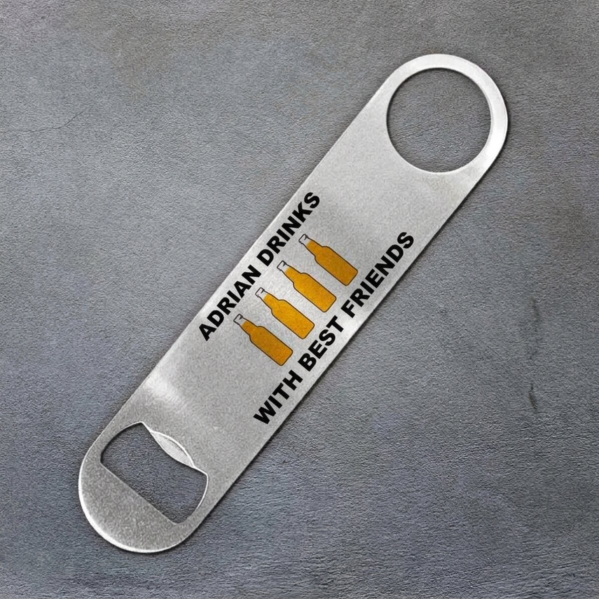 Ouvre-bouteille personnalisé avec inscription - « Drink with best friends »