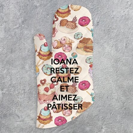 Gant de cuisine personnalisé avec inscription - Keep Calm
