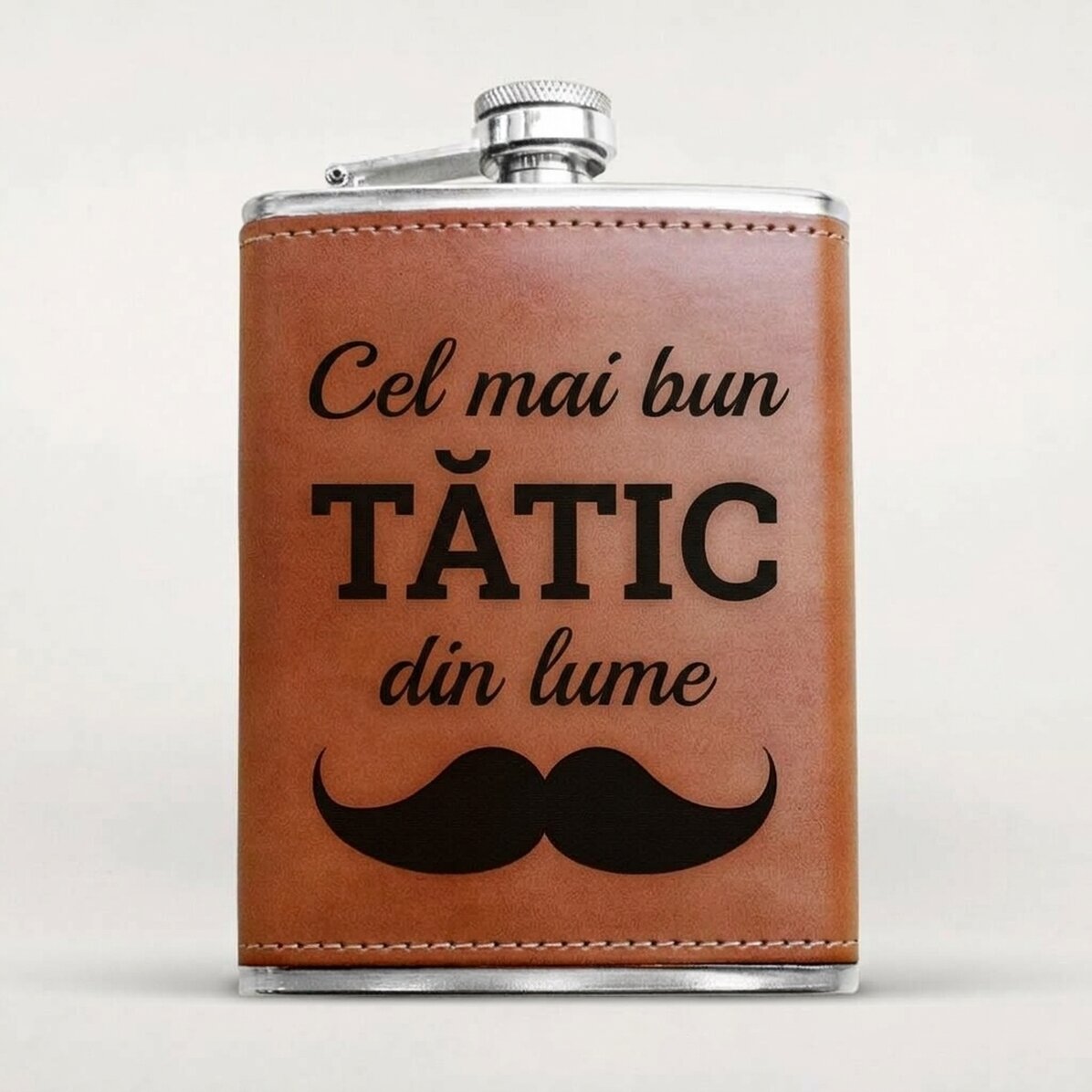 Flacon de poche personnalisé recouvert de cuir - Best DAD