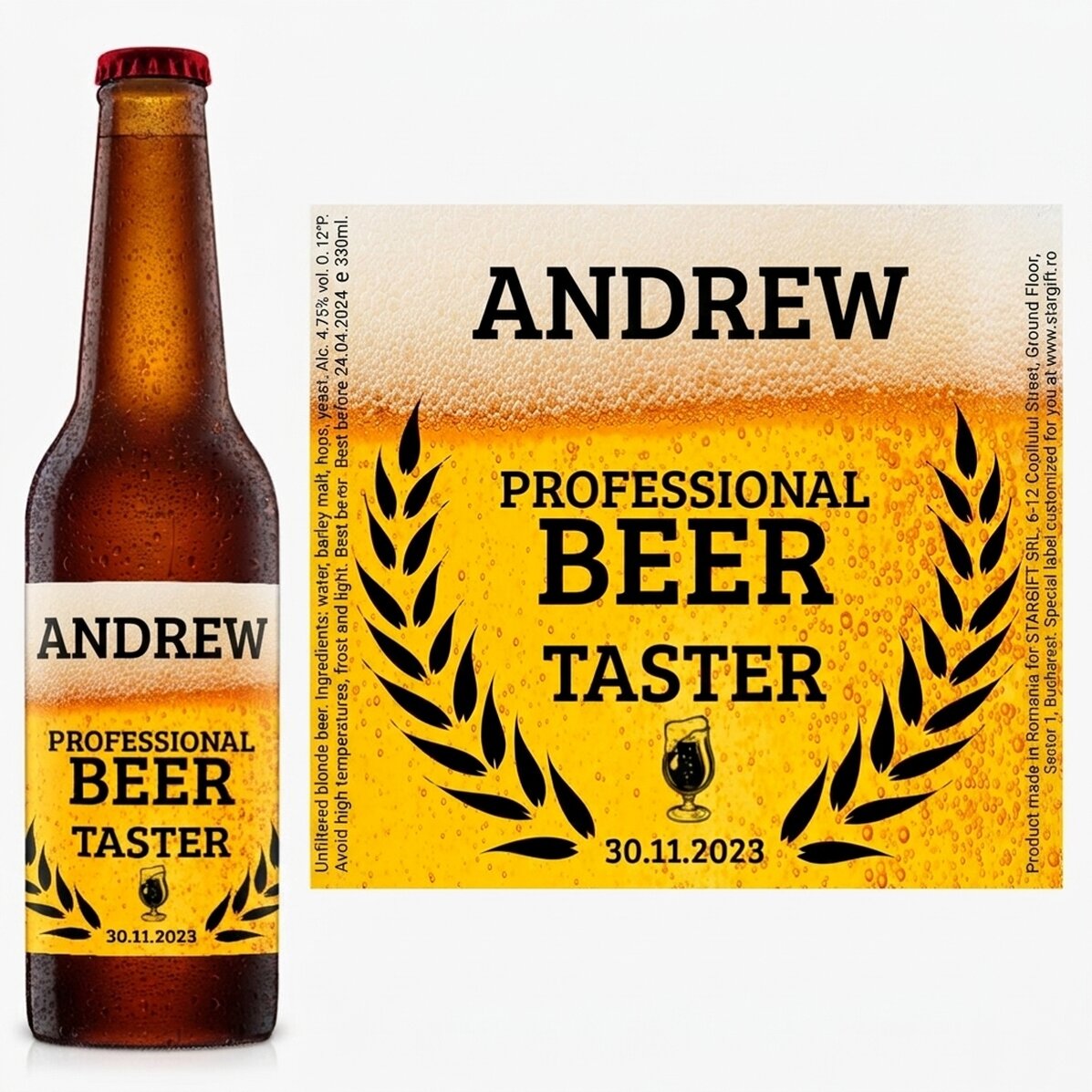 Bier met gepersonaliseerde tekst - Beer taster