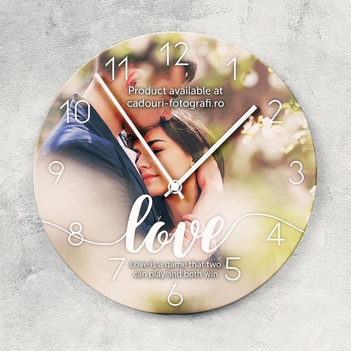 Montre personnalisée avec une photo et un message d