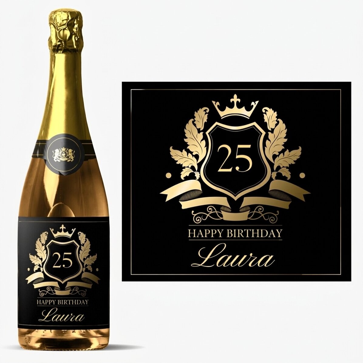 Mousserende wijn met gepersonaliseerde tekst - Royalty