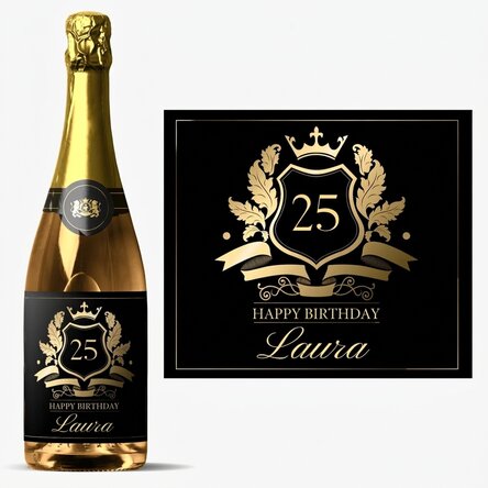 Mousserende wijn met gepersonaliseerde tekst - Royalty