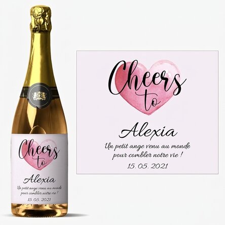 Vin mousseux personnalisé avec un message - À la santé de...