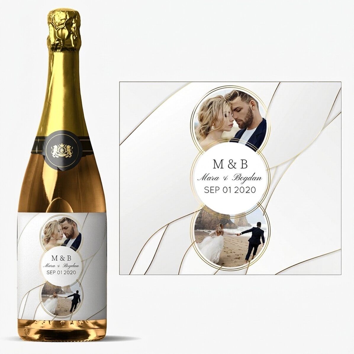 Vin mousseux personnalisé avec photo et texte - Together