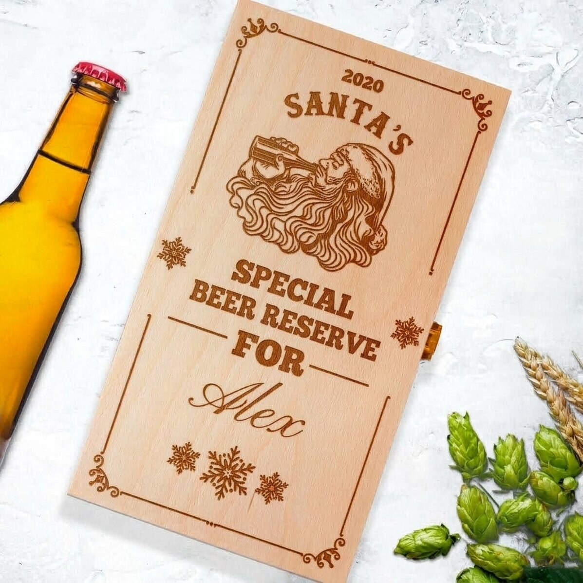 Gepersonaliseerde bierdoos voor drie flessen - Kerstman