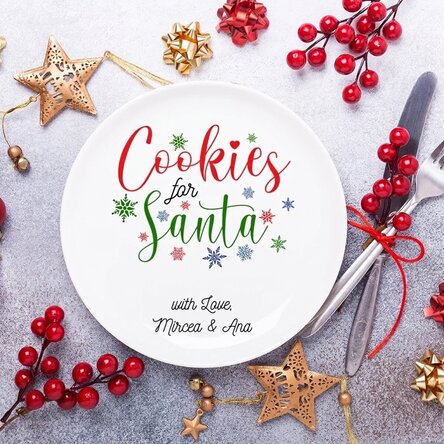 Assiette personnalisée avec inscription - Cookies pour le Père Noël